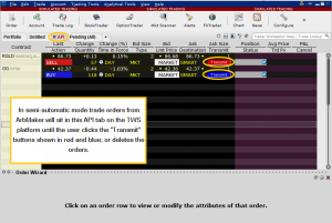 ArbMaker can trade either semi-automatically or fully automatically to Interactive Brokers platform TWS